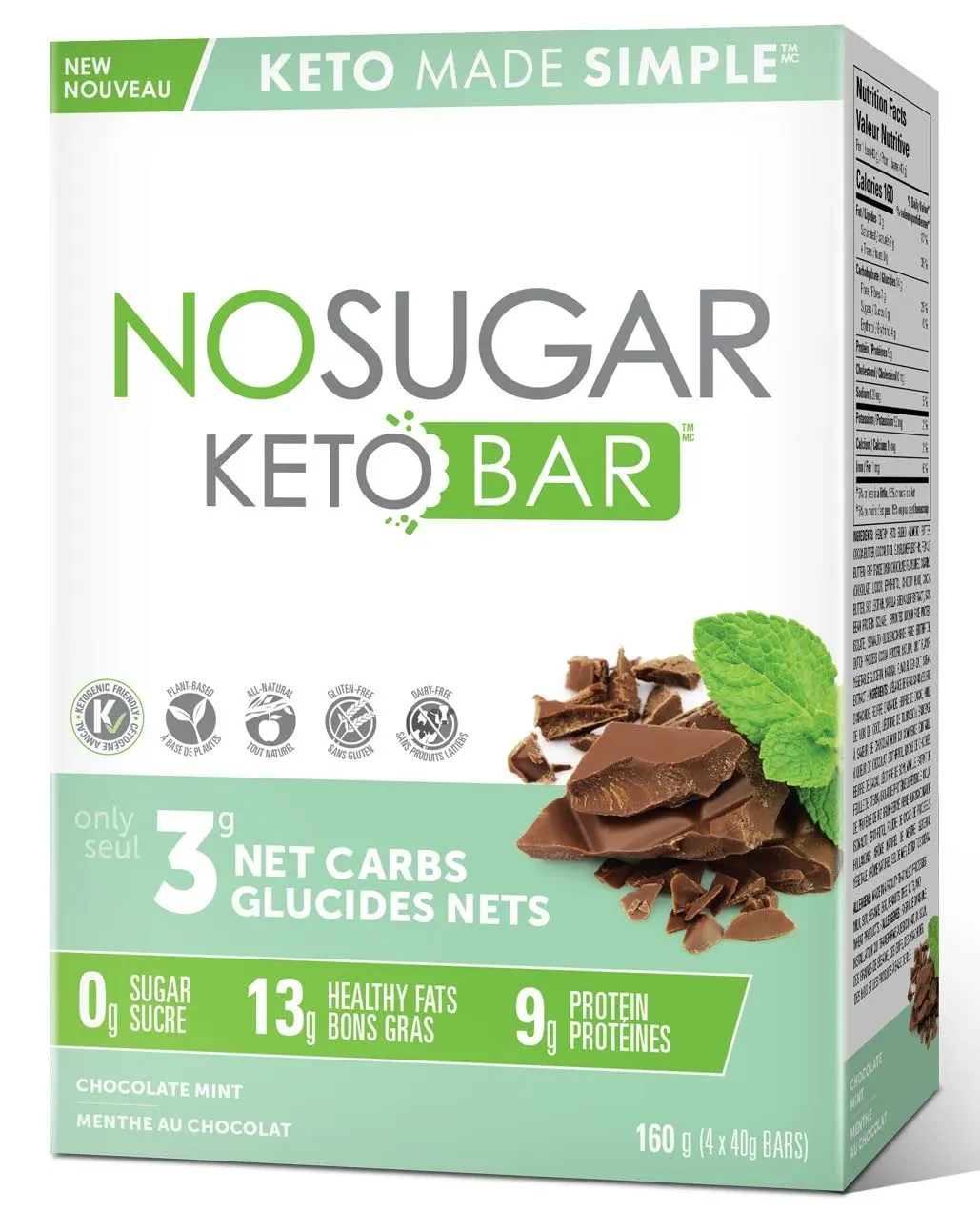 No Sugar Company Keto Bar Chocolate Mint