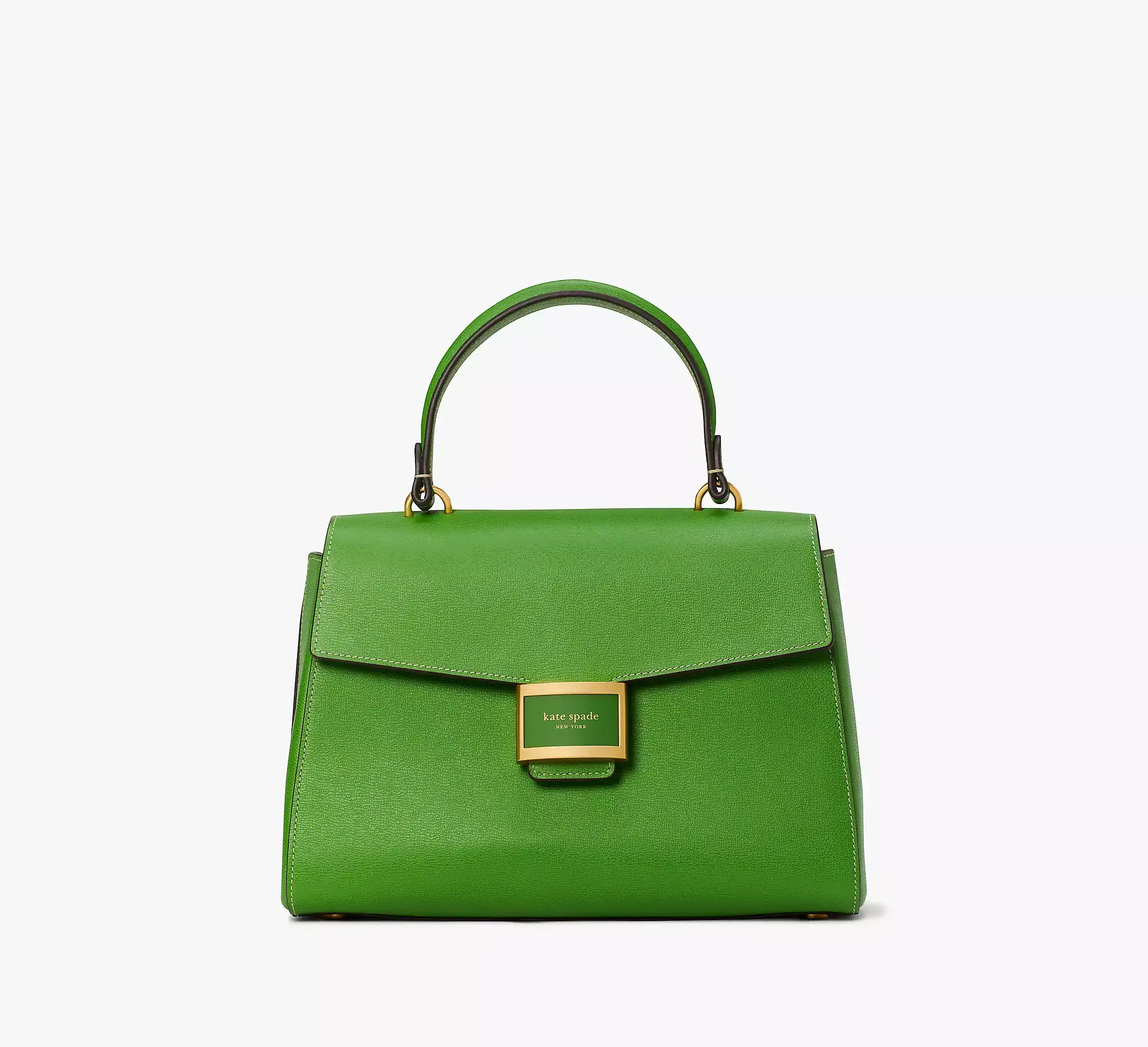 Katy Medium Textured Leather Top-handle Bag In Ks Green