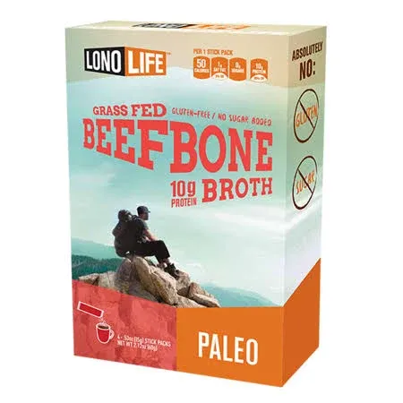 LonoLife Low Sodium Beef Bone Broth Powder Mix Grass-Fed