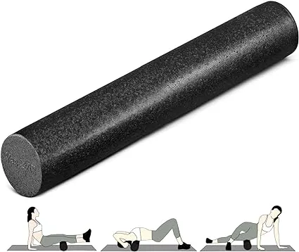 Yes4All High-Density Foam Roller for Back Pain Relief, Yoga, Exercise, Physical Therapy, Muscle Deep Tissue Massage 12-18-24-36 - Black - 18 Inches