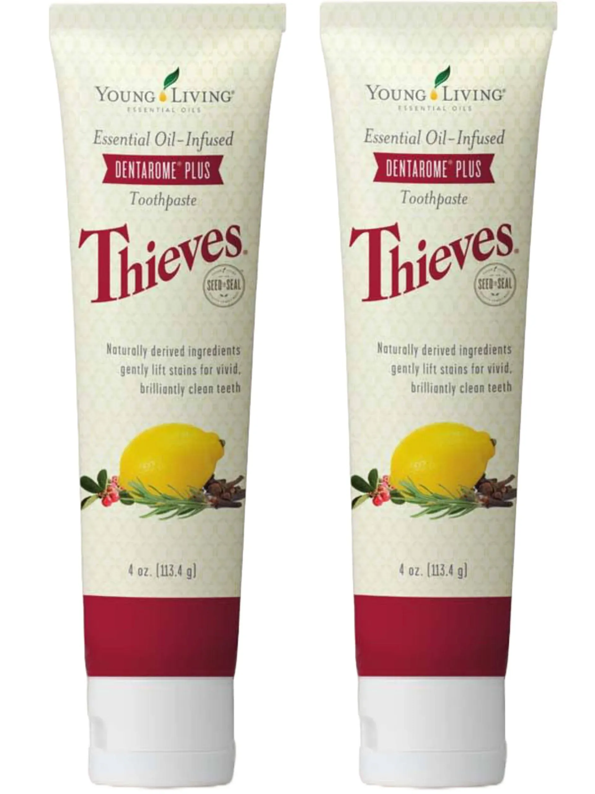 Young Living Thieves Dentarome Plus Toothpaste | 4 oz (2-Pack) | Natural Oral Care for a Bright Smile | Thieves-Infused Toothpaste | Naturally Derived Ingredients