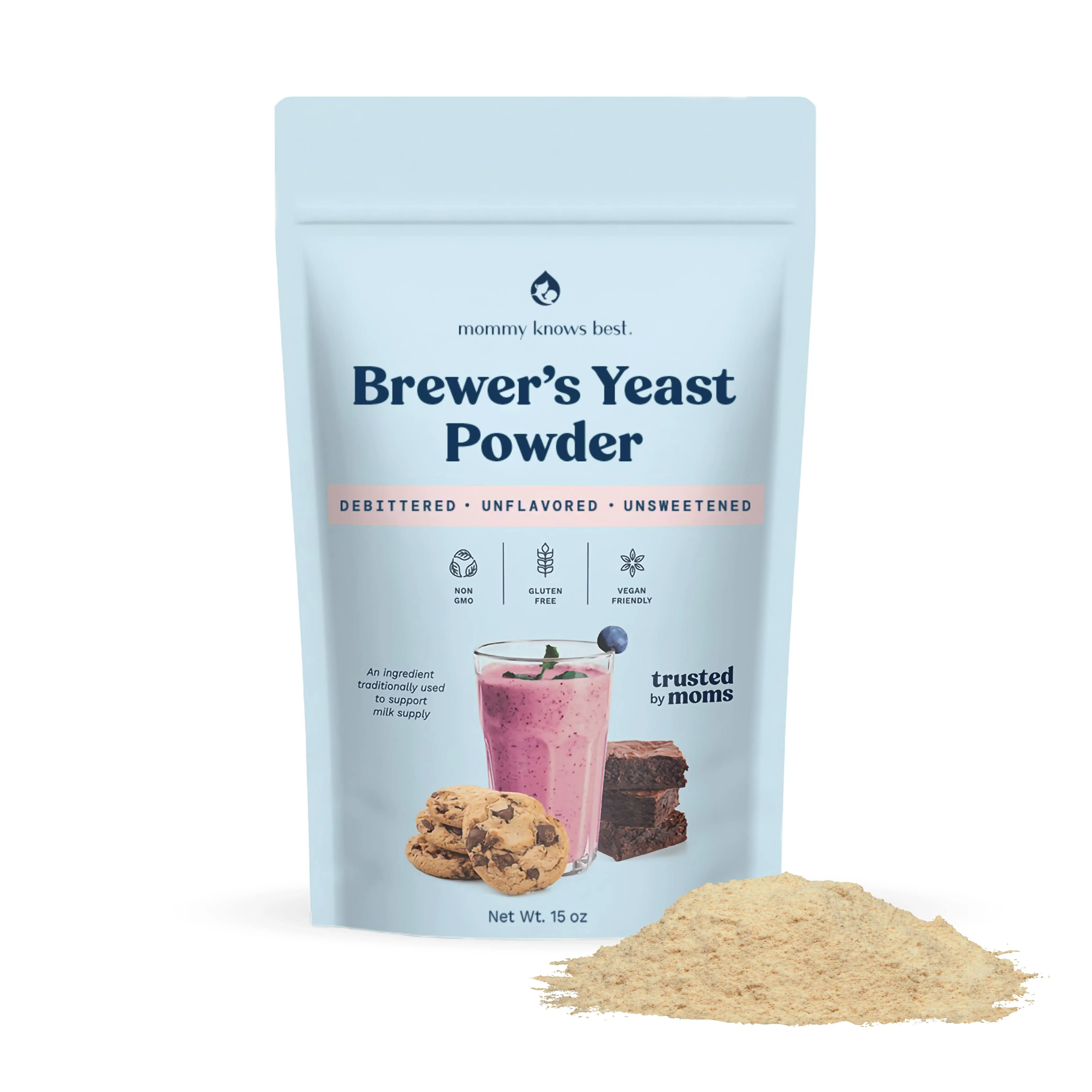 Mommy Knows Best, Brewer's Yeast Powder, Unflavored, 0.94 lb (15 oz)