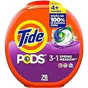 Tide PODS Liquid Laundry Detergent Soap Pacs HE Compatible 76 Count Powerful 3-in-1 Clean in one Step Spring Meadow Scent