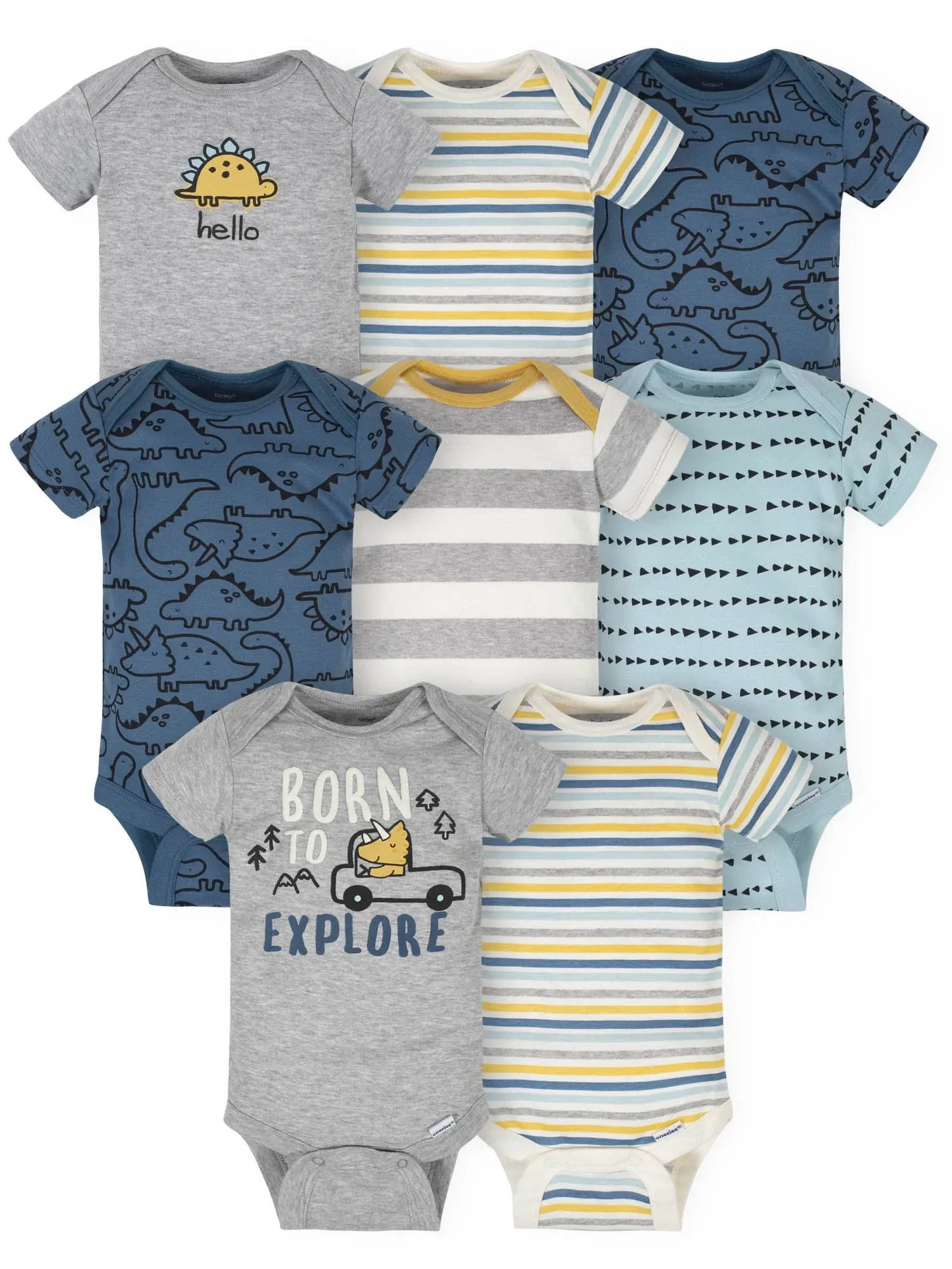 Gerber baby-boys 8-pack Short Sleeve Onesies Bodysuits