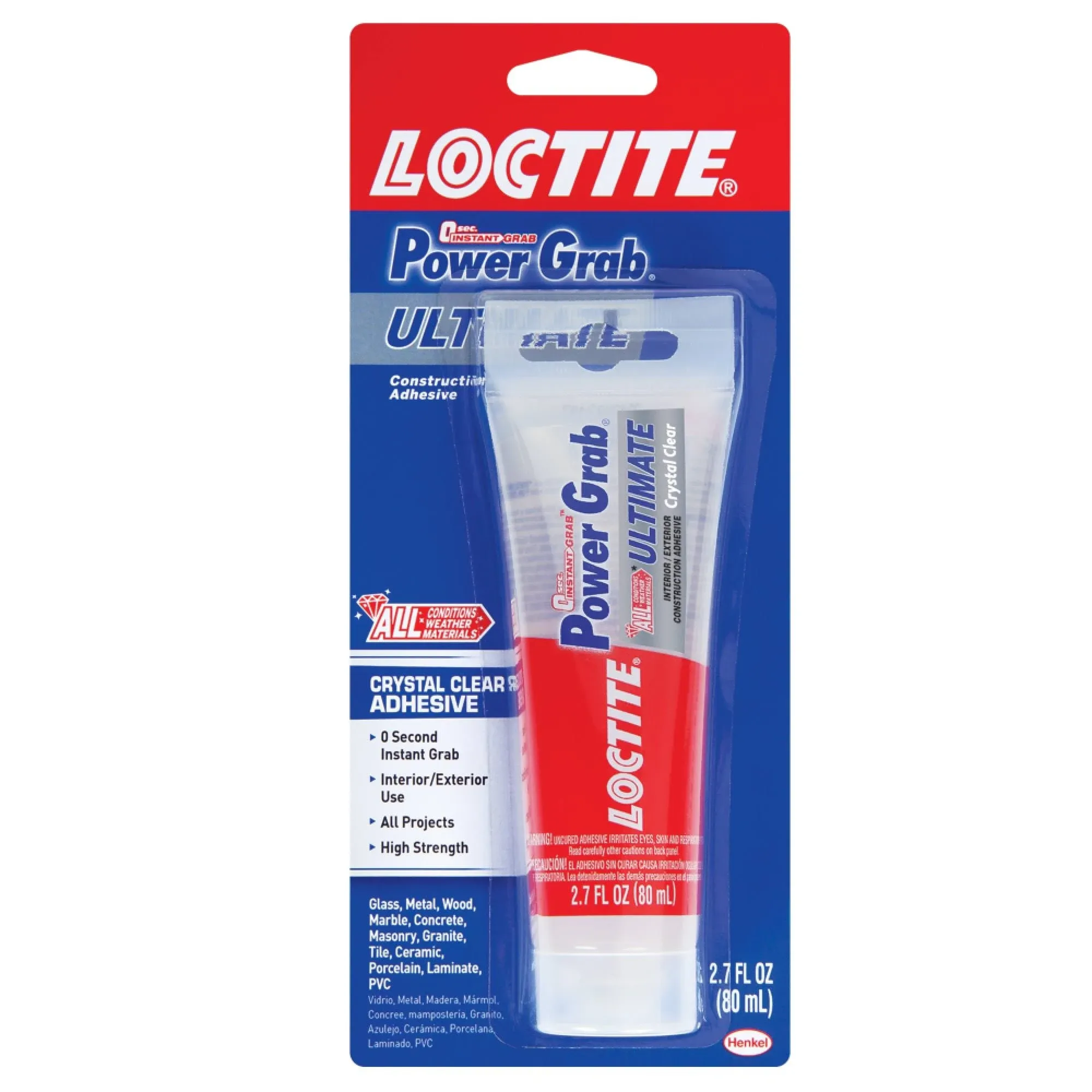 Loctite 2.7 fl. oz. Power Grab Ultimate Crystal Clear Construction Adhesive