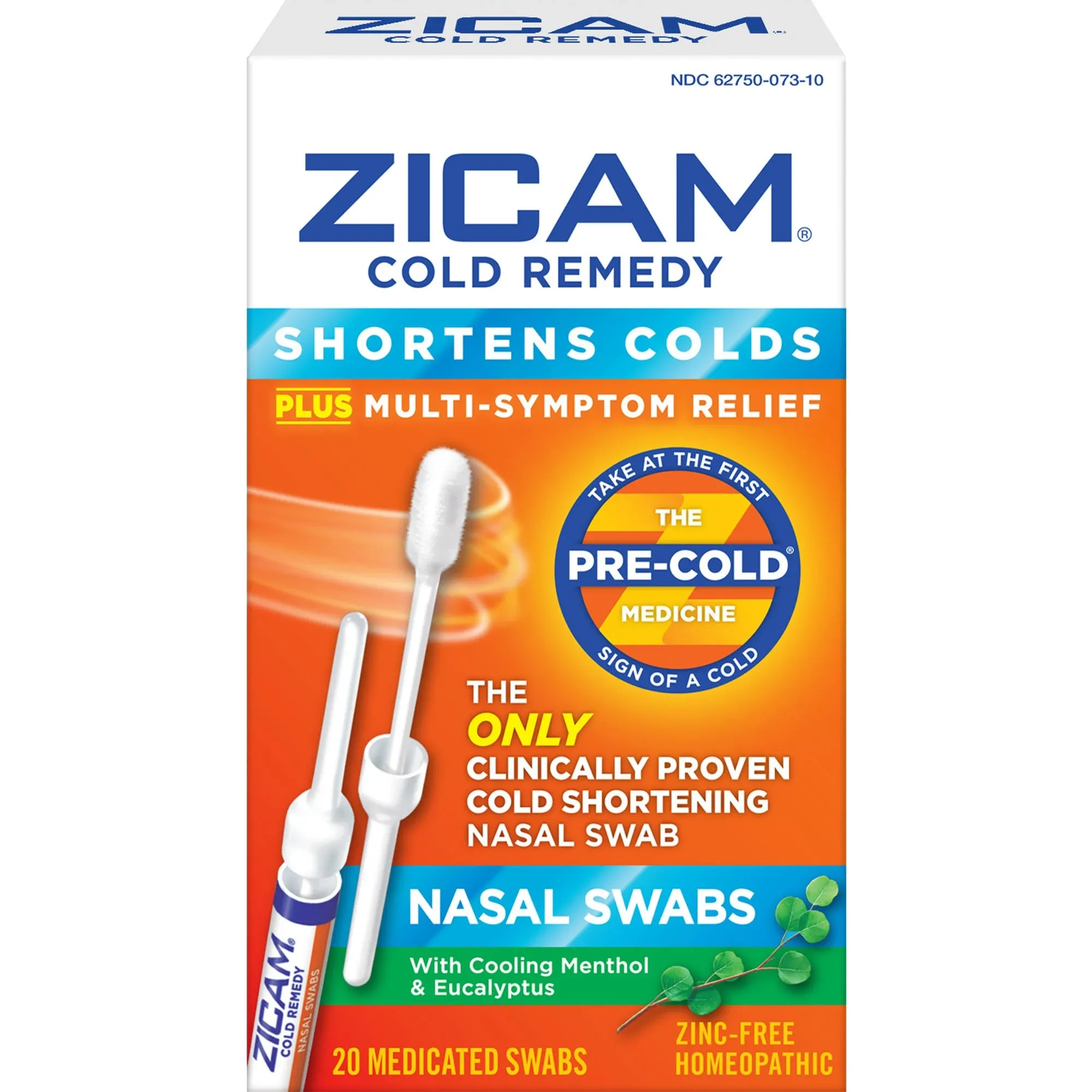 Zicam Cold Remedy, Medicated Nasal Swabs - 20 swabs