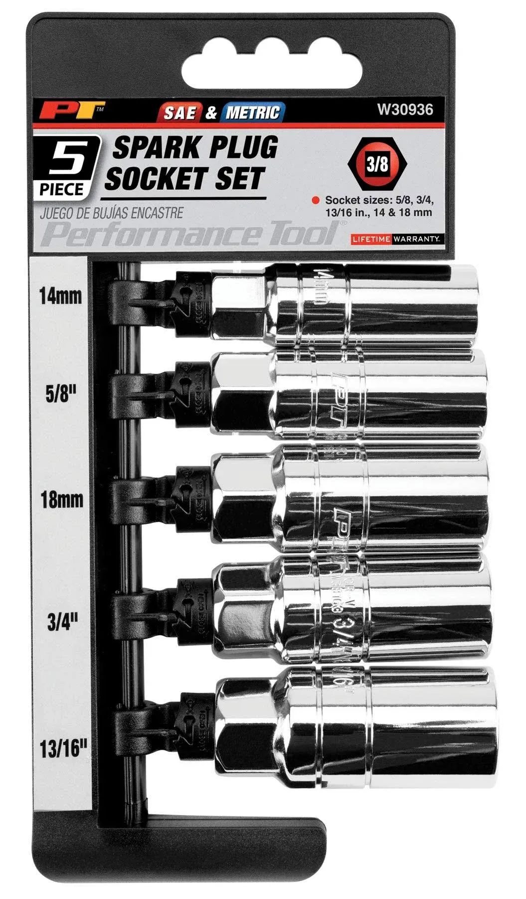 W30936 Performance Tool Spark Plug Socket Set