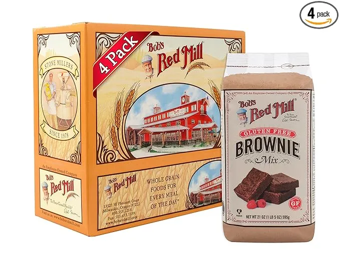 Bobs Red Mill Gluten Free Brownie Mix, 21 oz 4 Pack