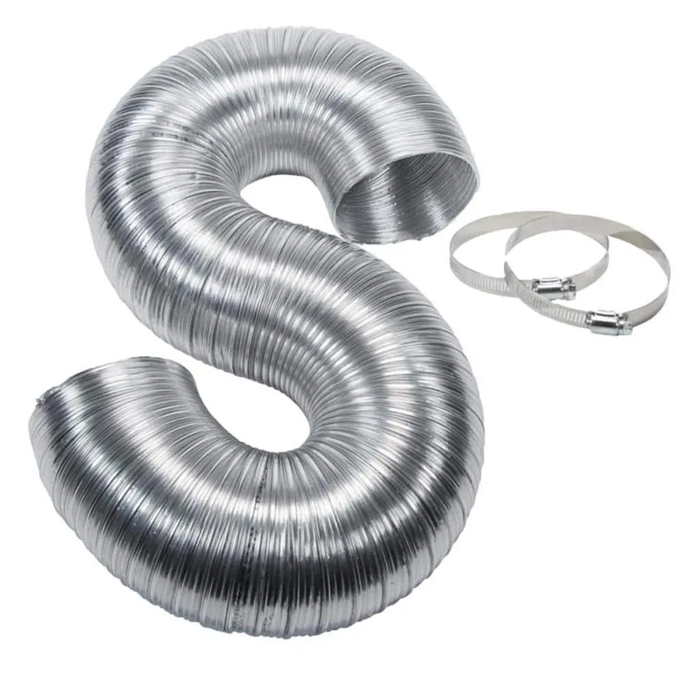 Eastman 8 Foot ArmorFlex Dryer Vent, Flexible Aluminum Duct with Clamps, Semi...