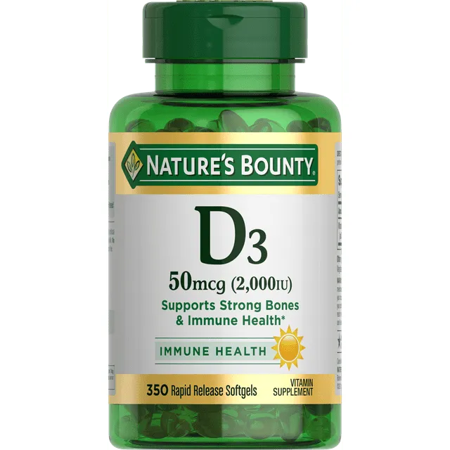 Nature’s Bounty Vitamin D Softgels, 2000 IU, 350 Count