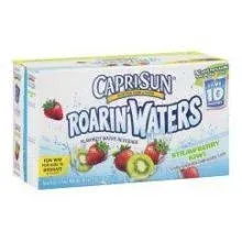 Capri Sun Roarin Waters Water Beverage, Strawberry Kiwi Surf - 10 pack, 6 fl oz pouches