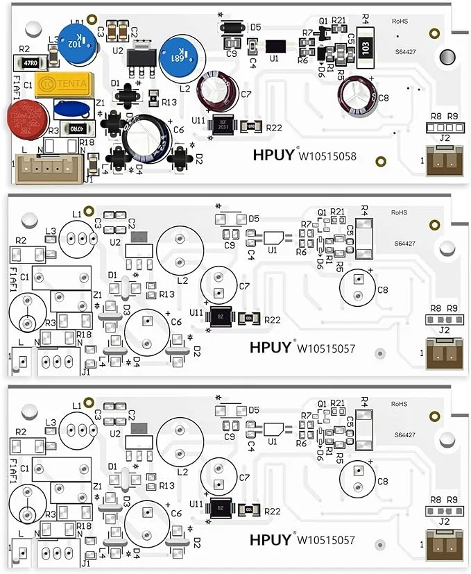 WISINY W10515058 refrigerator LED light and W10515057 LED Light 2 Pcs Compatible for Kenmore Maytag Whirlpool Refrigerator LED Light, No-include Plastic Cover