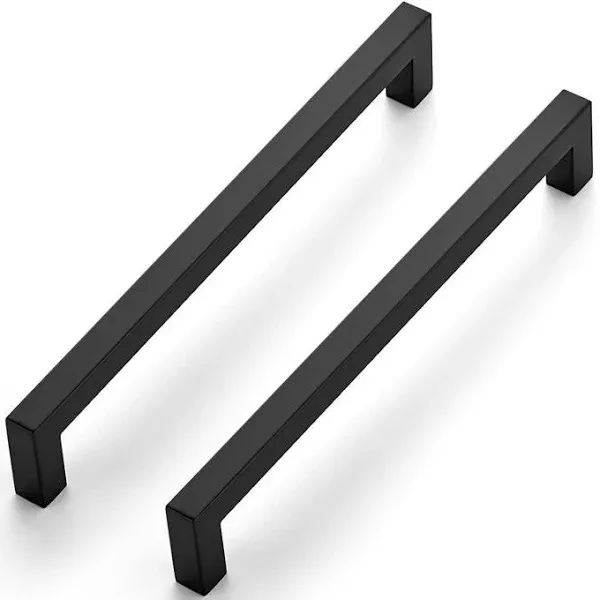 Ravinte Black Cabinet Handles 20 Pack 6-3/10 inch Matte Black Square Cabinet Pulls Black Kitchen Hardware 8-4/5 inch Overall Length Black Kitchen Drawer Pulls