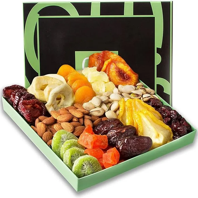 Nut and Dried Fruit Gift Basket - Assorted Nuts and Dried Fruits Holiday Snack Box - Birthday, Anniversary, Corporate Treat Box for Women, Men - Oh! NutsNut and Dried Fruit Gift Basket - Assorted Nuts and Dried Fr…