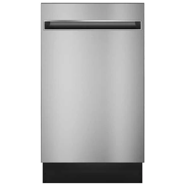 GE Profile - 18" Top Control Built-In Dishwasher with Stainless Steel Tub - Stainless Steel