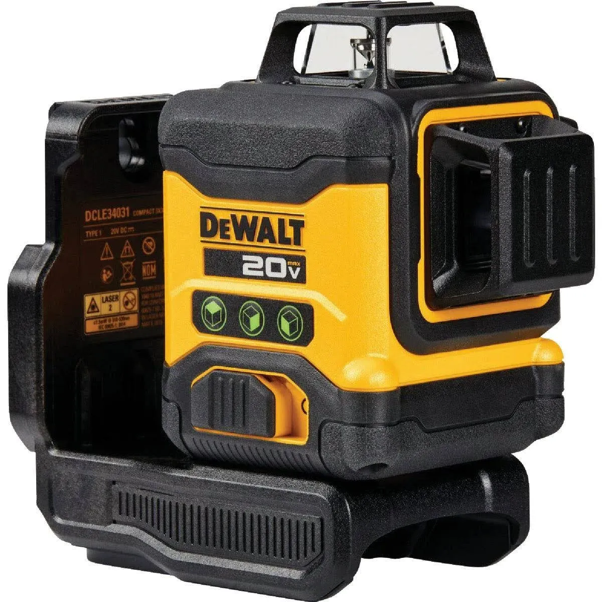 DEWALT DCLE34030GB Cross Line Laser Level, 165 ft, 1/8 in at 30 ft Accuracy, 3-Beam, Green Laser