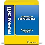 Preparation H Hemorrhoid Suppositories For Itching And Discomfort Relief - 12 Count (Pack of 1)