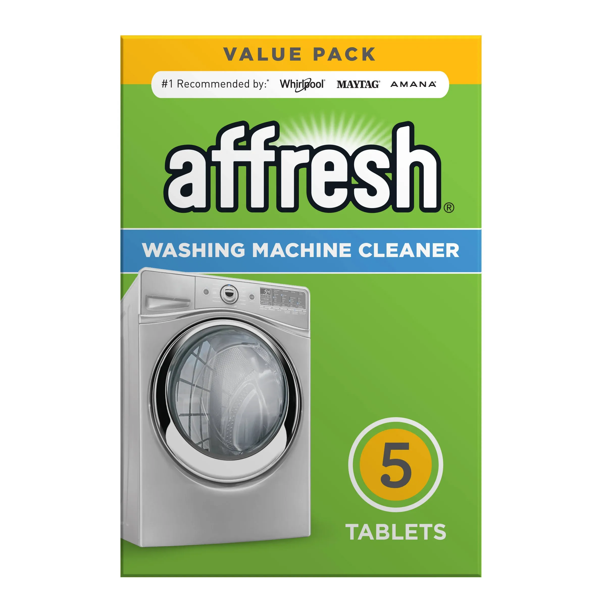 affresh Washing Machine Cleaner, Dissolving Tablets, 5 Count