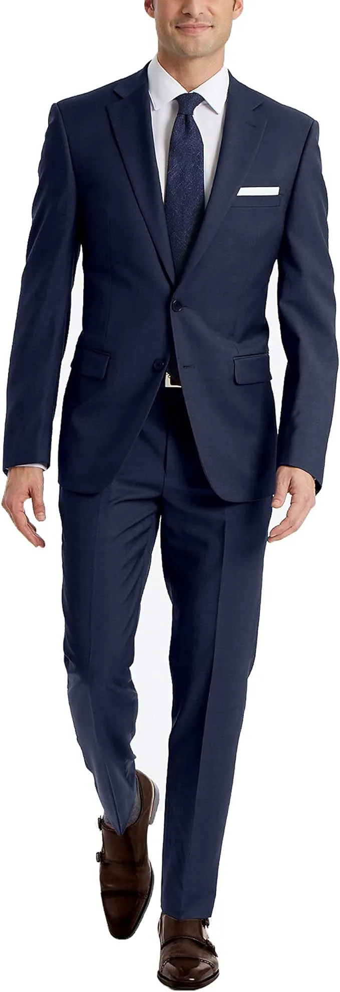 Calvin Klein Men's Slim Fit Navy Suit Pants - Blue - 32W x 32L