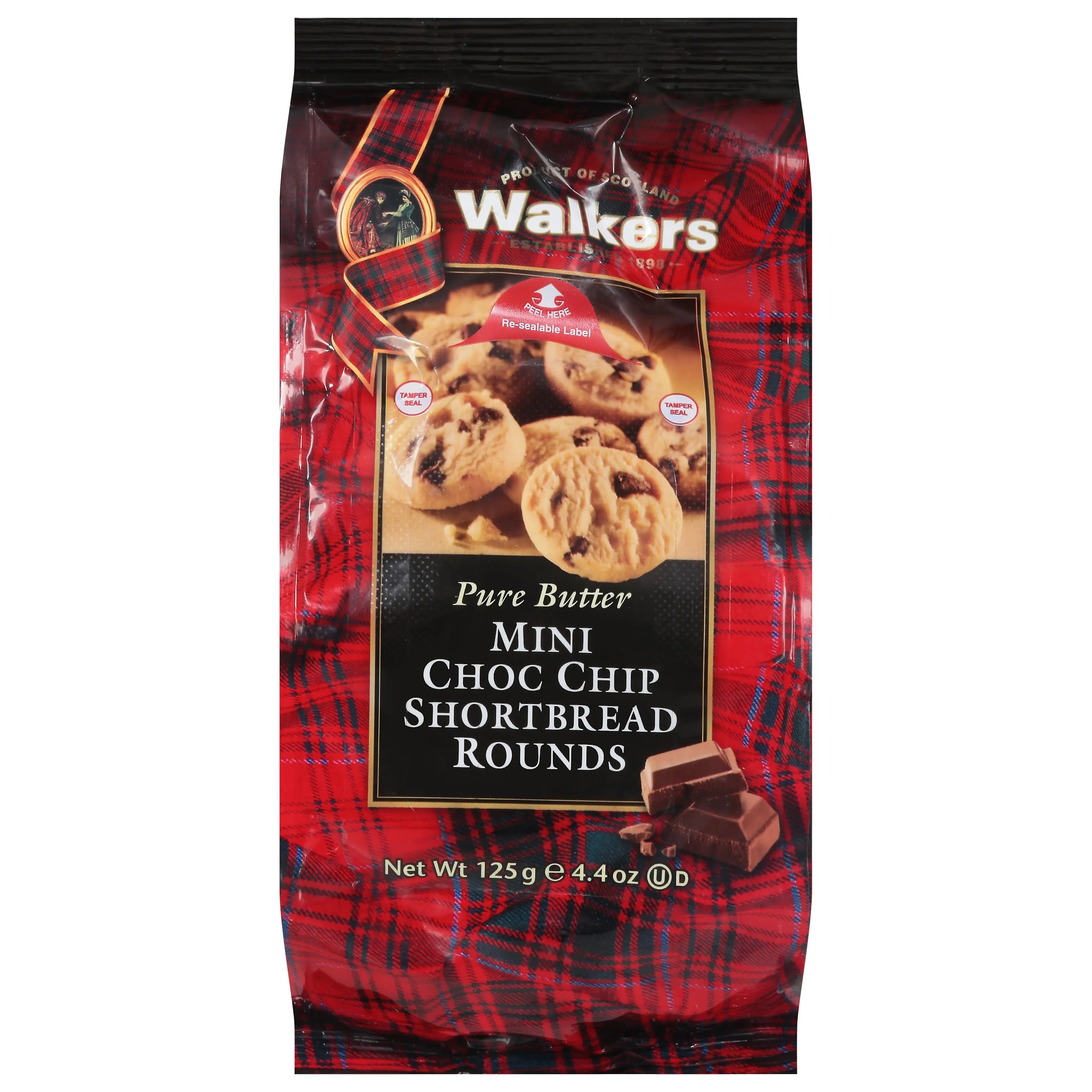 Walkers Shortbread Mini Chocolate Chip Shortbread Cookies, 4.4 Ounce Bag (Pack of 6)