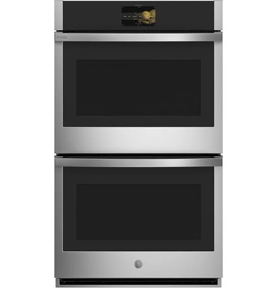 GE Profile 30-in Smart Double Electric Wall Oven with Air Fry Single-fan European Element and Self-cleaning (Stainless Steel)GE Profile 30-in Smart Double Electric Wall Oven with Air Fry Single-fan European Element and Self-cleaning (Stainless Steel)