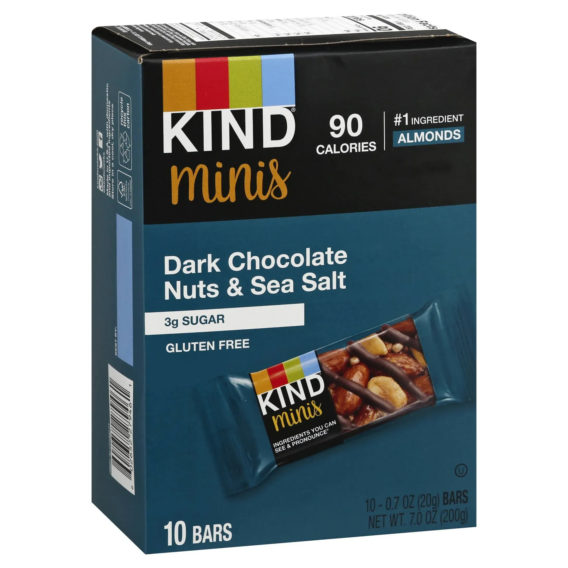 Minis, Dark Chocolate Nuts/Sea Salt, 0.7 oz, PK10