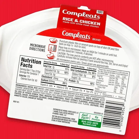 Hormel Compleats Rice & Chicken