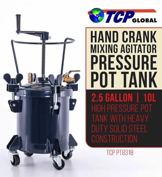 TCP Global Commercial 2.5 Gal 10L Spray Paint Pressure Pot Tank