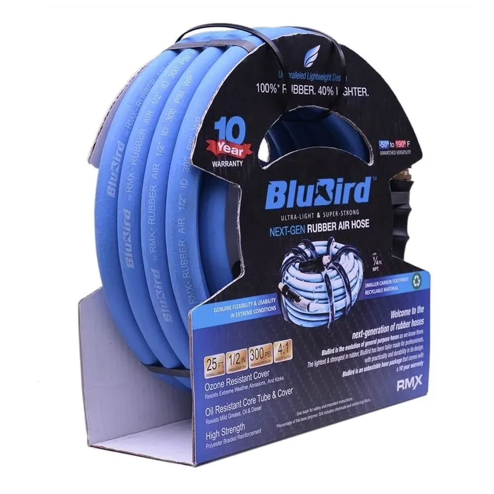 BluBird BB1225, 1/2 in. x 25 ft. Rubber Air Hose