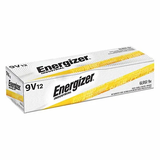 Energizer EN22 9V 500mAh Industrial Alkaline Battery-12 PACK -NEW