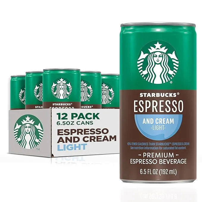 Starbucks Doubleshot Espresso & Salted Caramel Cream Premium Coffee Drink, 6.5 oz, 12 Pack Cans