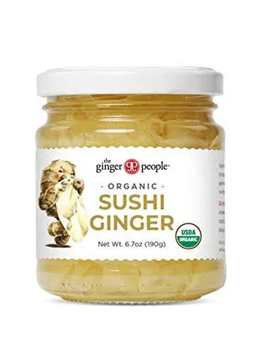 The Ginger People Organic Pickled Sushi Ginger 6.70-Ounce Glass Bottle