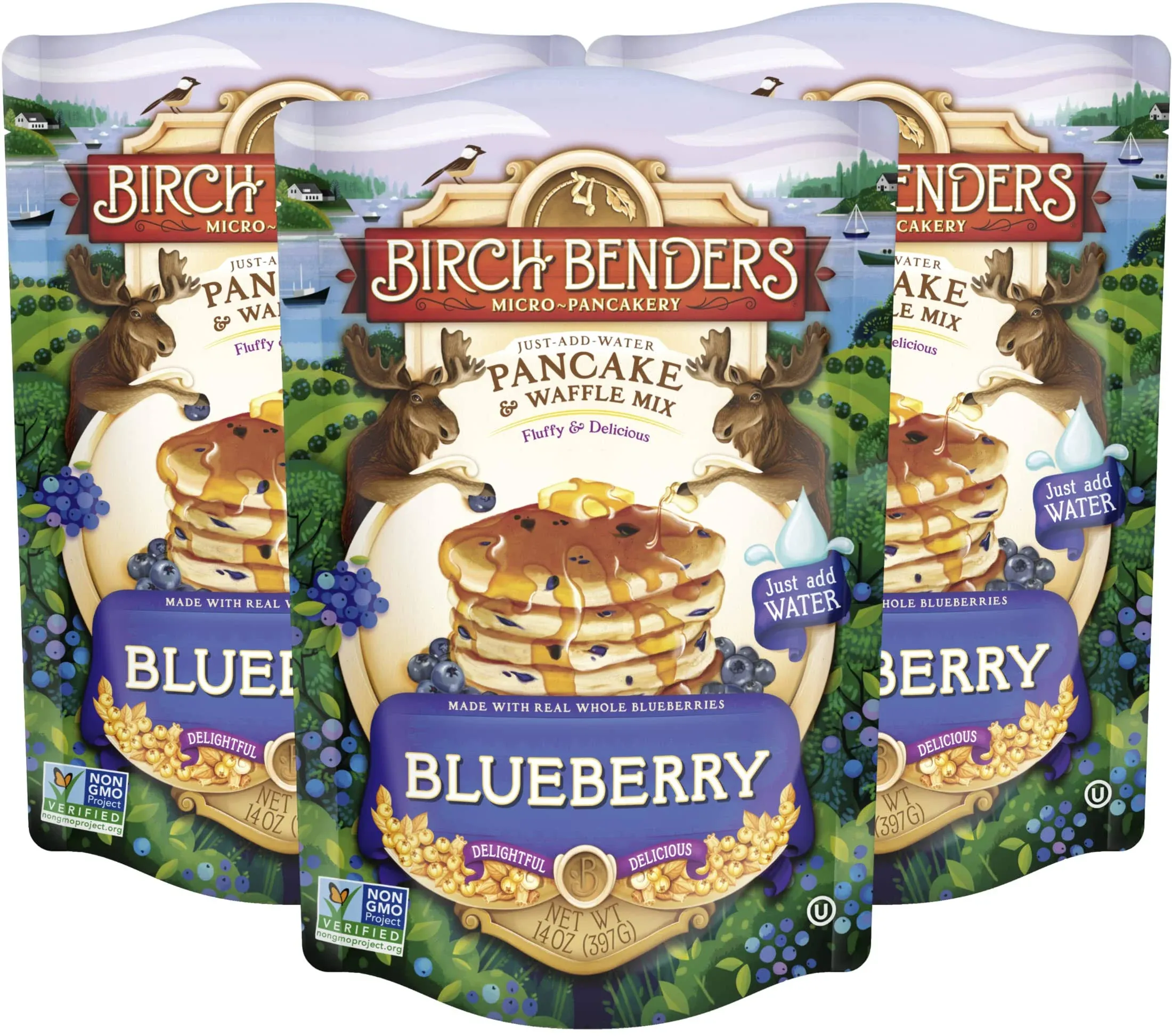 Blueberry Pancake and Waffle Mix by Birch Benders, Made with Real Blueberries ...