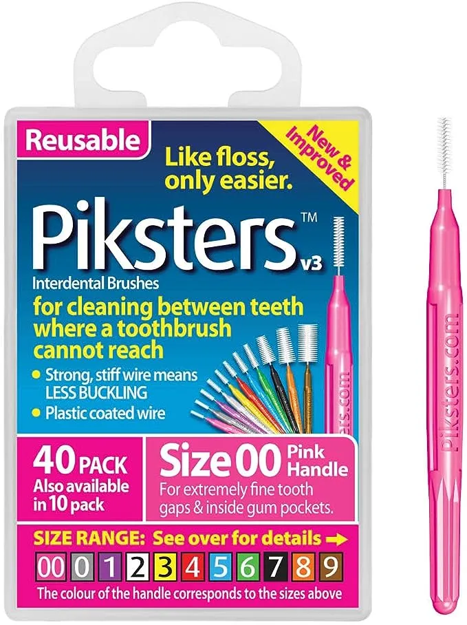 Piksters Interdental Brushes Size 00 Pink