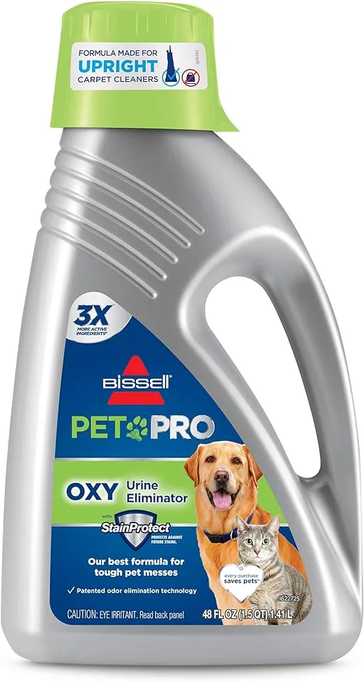 Bissell Professional Pet Urine Eliminator + Oxy Carpet Cleaning Formula, 48 oz, 1990, 48 Ounce