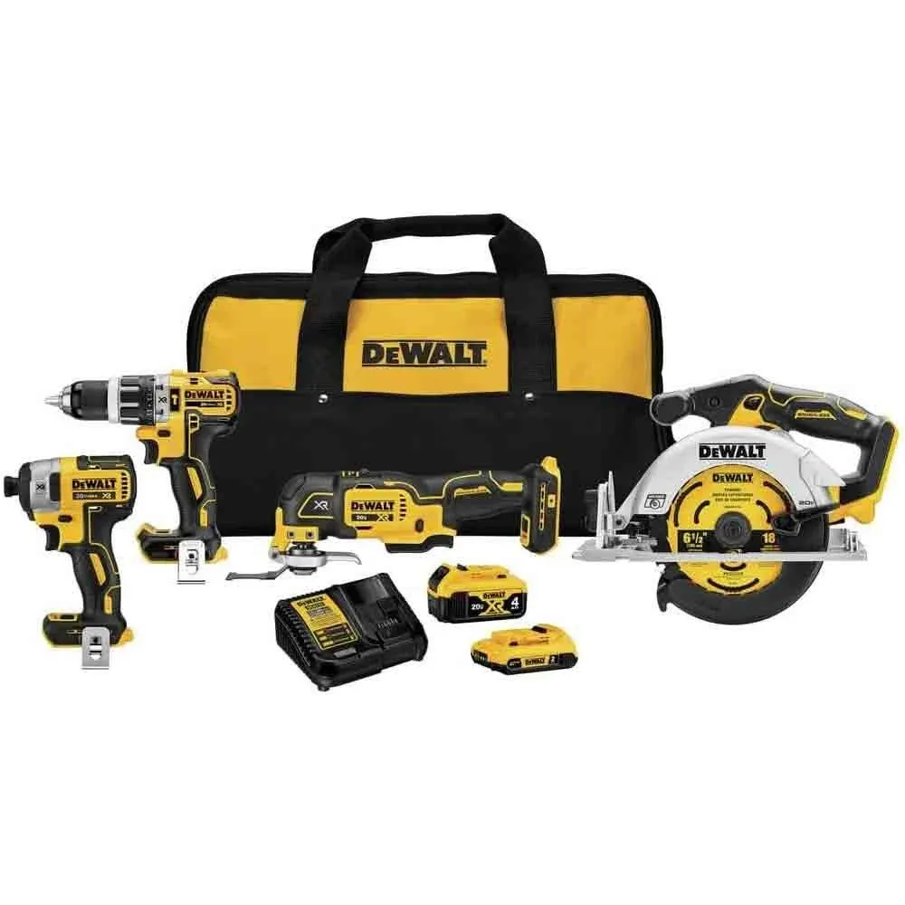 DEWALT DCK482D1M1 20V MAX XR BL Li-Ion Cordless 4-Tool Combo Kit (2 &amp; 4 Ah) New