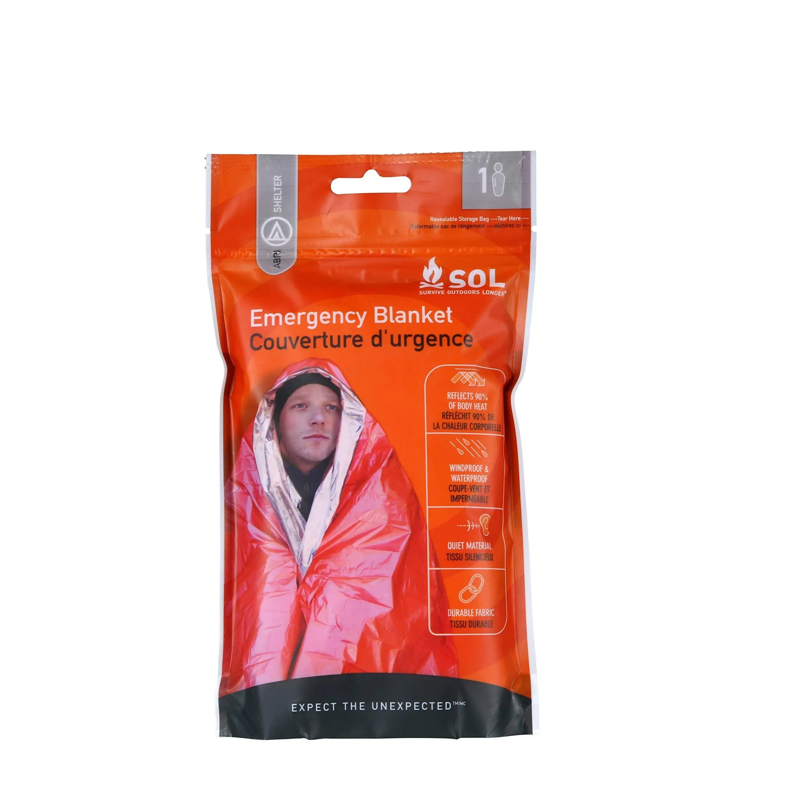 SOL (Survive Outdoors Longer) Emergency Blanket - One Person - 0140-1222