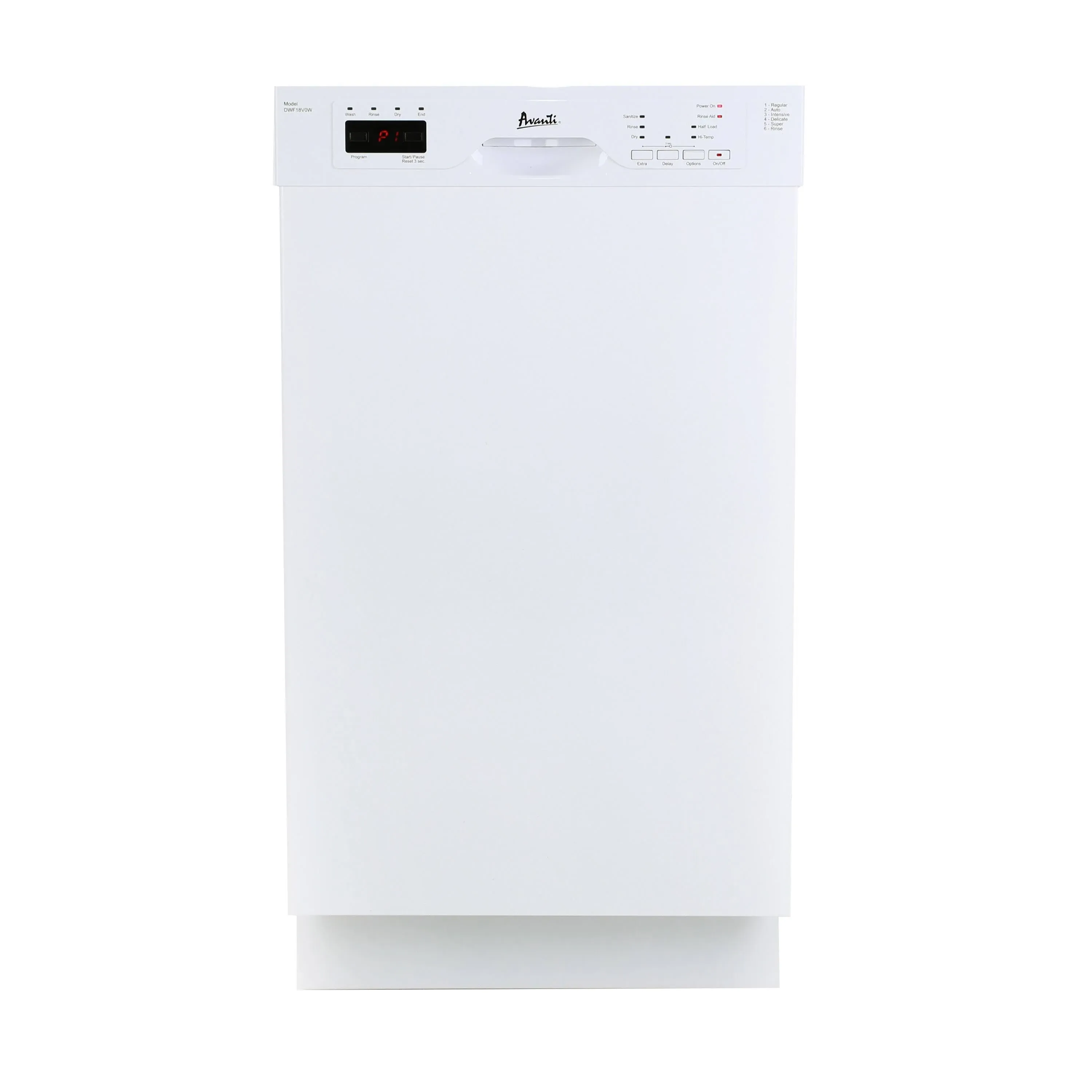 Avanti DWF18V0W 18" Built in Dishwasher - White