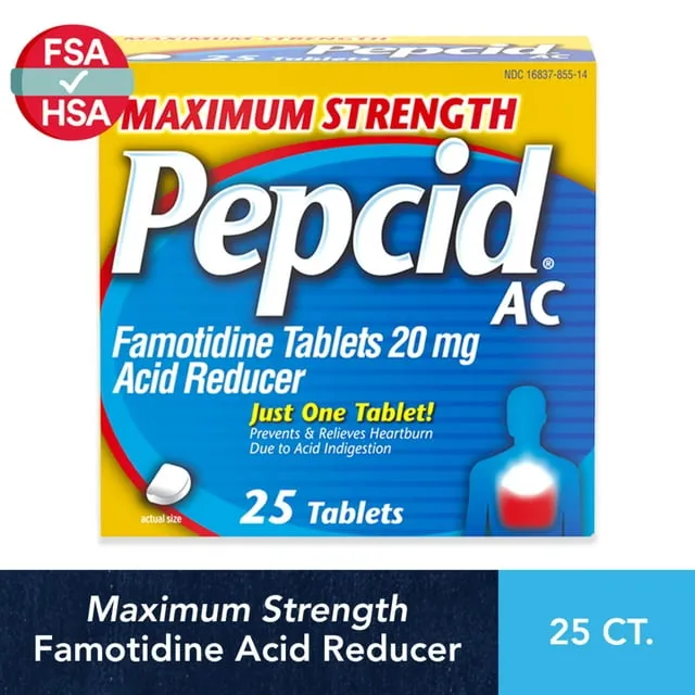 Pepcid AC Maximum Strength for Heartburn Prevention & Relief, 25 ct