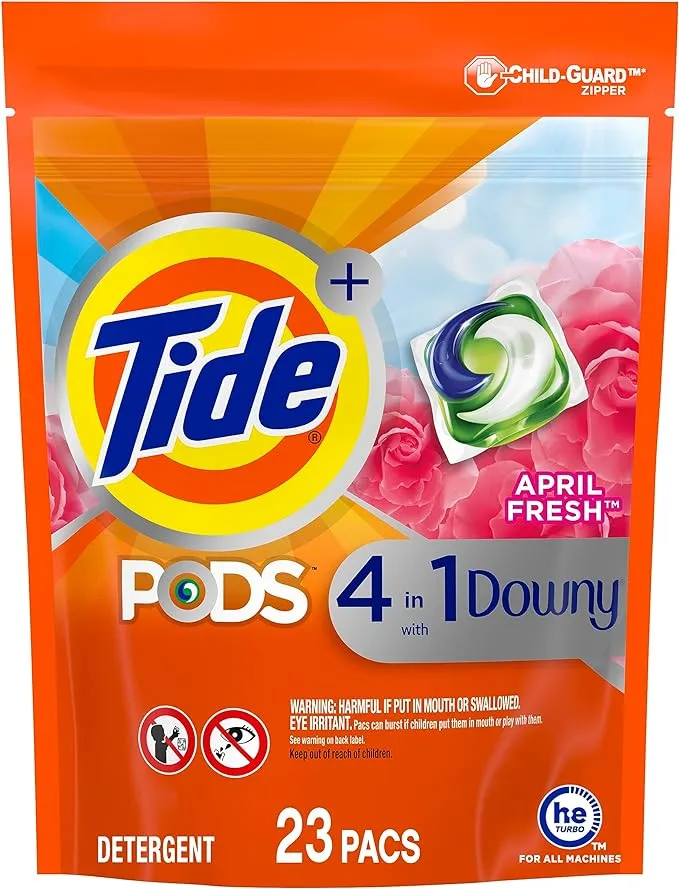 Tide PODS with Downy, Liquid Laundry Detergent Pacs, April Fresh, 23 count