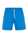 Boss Recycled-Material Swim Shorts with Signature Stripe and Logo - Green - Small