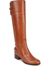 Jazrin Wide Calf Riding Boots In Cognac Brown Leather