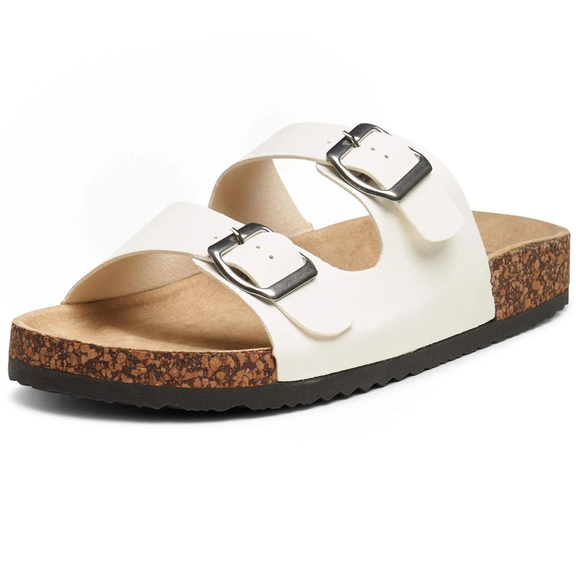 Alpine Swiss Womens Casual Double Strap Slide Sandals