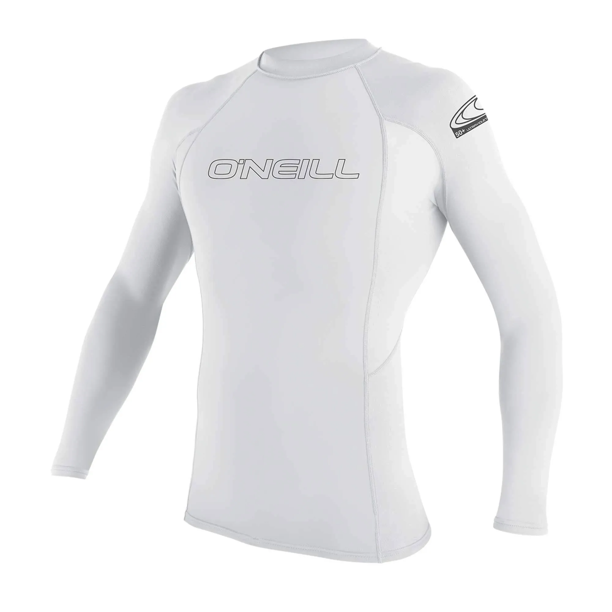 O'Neill Men's Basic Skins 50+ Long Sleeve Rash Guard, White