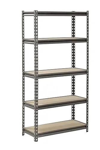 Muscle Rack UR301260PB5P-SV Silver Vein Steel Storage Rack, 5 Adjustable Shelves, 4000 lb. Capacity, 60" Height x 30" Width x 12" Depth