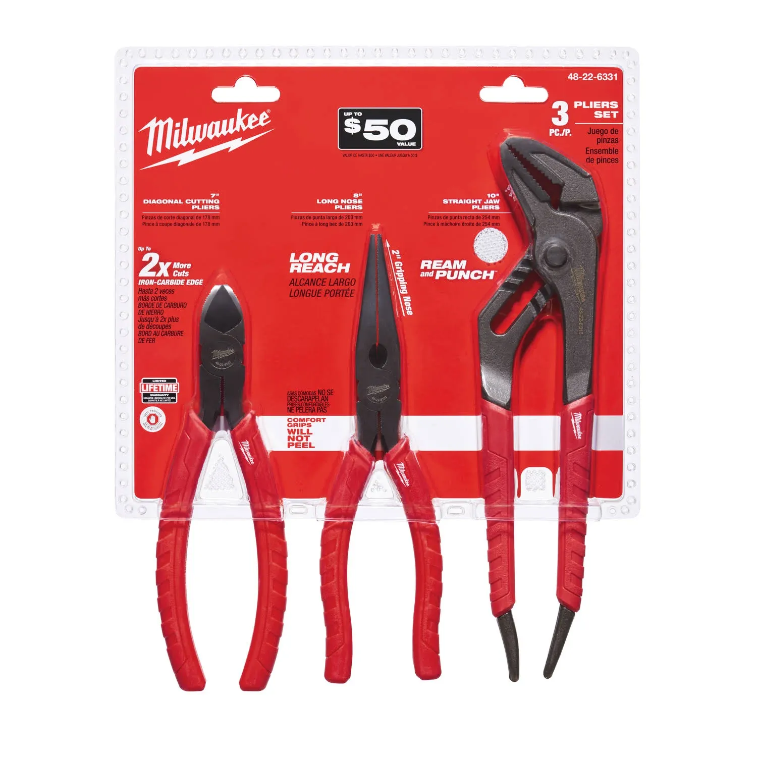 Milwaukee 48-22-6331 3 Piece Pliers Kit