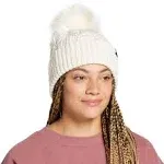 NWT The Northface W Oh Mega Fur Pom Lined Beanie, Gardenia White