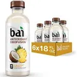 Bai Coconut Flavored Water Puna Coconut Pineapple, Antioxidant Infused, Coconut Pineapple Flavored Water Drink, 18 Fluid Ounce Bottles, 6 Count