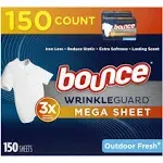 Bounce WrinkleGuard Mega Dryer Sheets (40-Count) 3700090704 Bounce WrinkleGuard