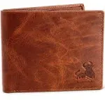 BULL GUARD Mens RFID Blocking Bifold Wallet Soft Genuine Leather Brown Western | Secure and Durable Extra Capacity Billfold with 11 Credit Cards, Flip Up ID